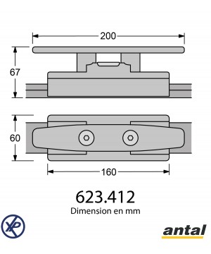 TAQUET AJUSTABLE SUR RAIL