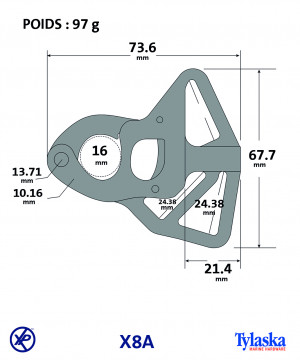 MOUSQUETON D'AMURE T08 - X8A rupt. 3 636 kg.