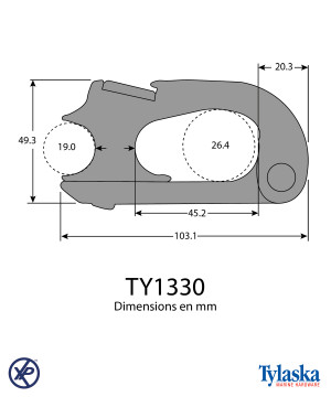 MOUSQUETON T30 POUR ÉCOUTE GÉNOIS Ø14 mm