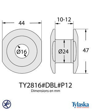 PASSE PONT 16MM DOUBLE