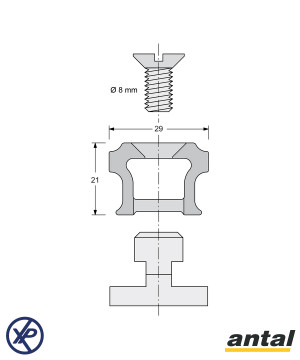 FB29 - RAIL SUR INSERT MÂT HORIZONTAL