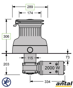 XT76 - WINCH ÉLECTRIQUE  3 VITESSES-24V HORIZONTAL