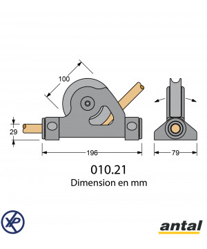 POULIE SIMPLE AXES CREUX 100MM