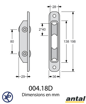 RENVOI DOUBLE A ENCASTRER 40MM