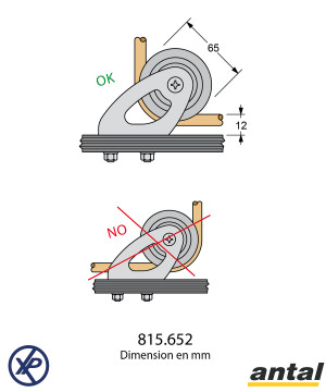 POULIE RENVOI DRISSE - 65 mm