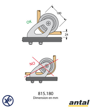POULIE RENVOI DRISSE - 180 mm