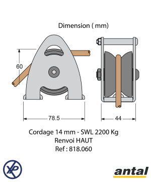 RENVOI VERTICAL HAUT TULIP Ø60
