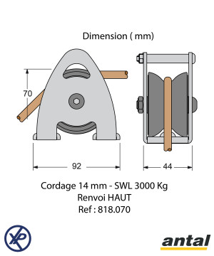 RENVOI VERTICAL HAUT TULIP Ø70