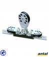 CHARIOT GV INOX - RAIL T 32x6  - POULIE Ø75MM