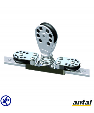 CHARIOT GV INOX - RAIL T 40x8  - POULIE Ø90MM