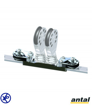 CHARIOT GV INOX - RAIL T 40x8  - SANS POULIE