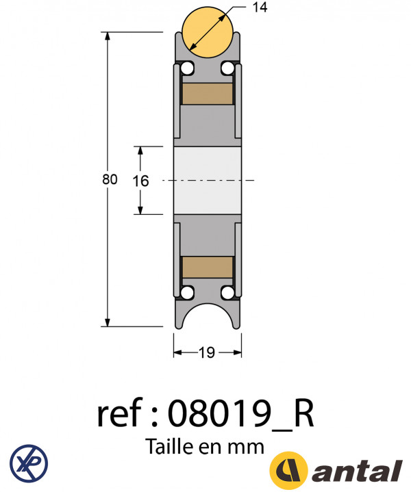 REA ROULEAU Ø78MM POUR POULIE OPF