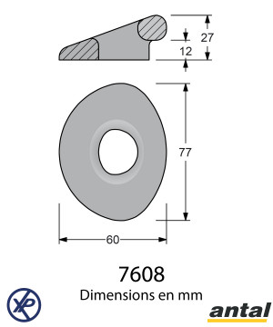 PADEYE POUR DYNEEMA™ Á BOULONNER - Ø8