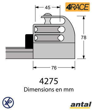 EMBOUT RENVOI DOUBLE À RINGOT POUR RAIL 4RACE 31X21