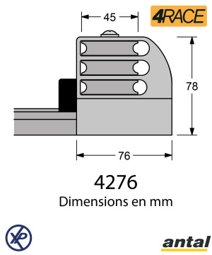 EMBOUT RENVOI TRIPLE POUR RAIL 4RACE 31X21