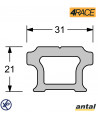 RAIL STANDARD 4RACE 21X31 - BUTÉE AJUSTABLE