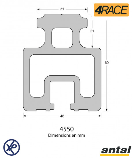 RAIL 4RACE 48X60 - AUTOPORTÉ