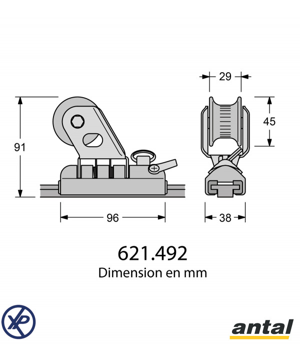 CHARIOT DE GÉNOIS 26x4 AVEC PISTON DE BLOCAGE