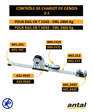 POULIE INOX POUR CHARIOT DE GÉNOIS Ø50MM