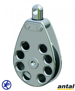 POULIE SIMPLE CLASSIC LINE INOX T75 - TÊTE ÉMERILLON