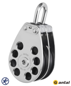 POULIE DOUBLE CLASSIC LINE INOX T120 - TÊTE ÉMERILLON