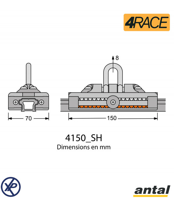 CHARIOT DE GV 4RACE-TAILLE 150-MANILLE Ø8