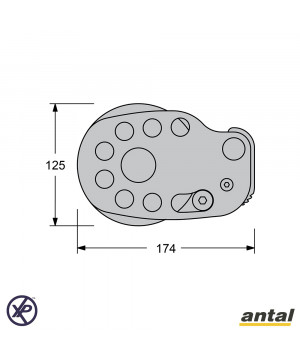 RENVOI A BLOQUEUR -SIMPLE -POULIE Ø125MM